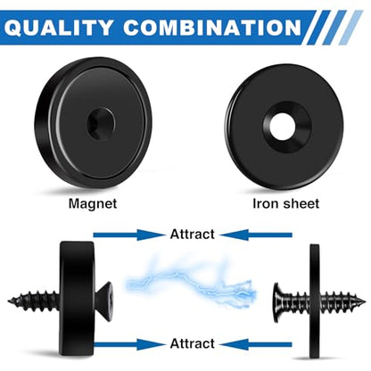 LOVIMAG Strong Magnets Heavy Duty Screw On Neodymium 20LBS Magnet 12 Pack - color: Black, size: 0.63in
