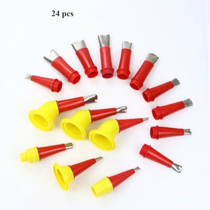 24Pcs Reusable Plastic Stainless Steel Caulking Nozzle Kit Used for Home Improvement DIY Contractor Finishing Tool