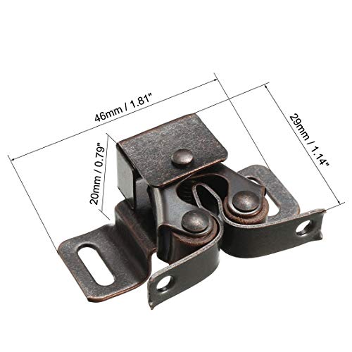 uxcell Retro Cabinet Closet Door Double Roller Catch Iron Ball Latch