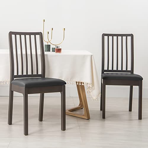 FORCHEER Waterproof PU Leather Chair Seat Covers Set of 4 Black Stretch Dining Room Chair seat Covers Kitchen Chair Seat Slipcovers 18inch Removable Washable - color: Pu-black, size: 4 Pieces