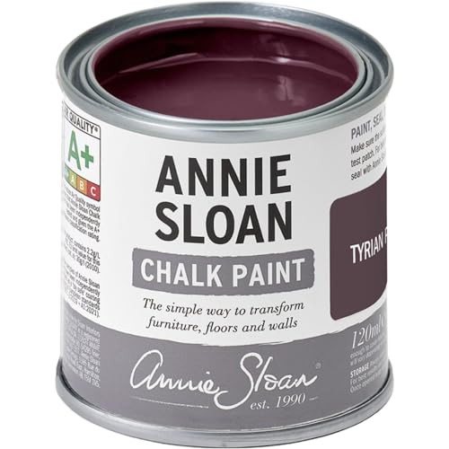 Annie Sloan Chalk Paint® (Tyrian Plum, 120 ml/4.06 Fl Oz) a unique decorative paint for furniture, cabinets and home décor with no sanding or priming - color: Tyrian Plum, size: 4 Fl Oz (Pack of 1)