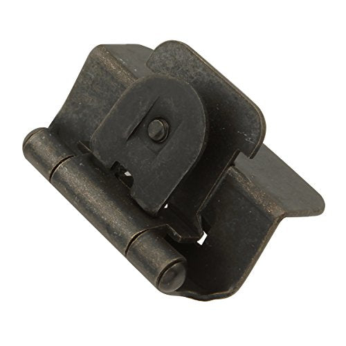 Hickory Hardware P5310-BI Double Demountable Hinge - 170° Opening Face Frame - 1/2 Inch Overlay Self-Closing Feature - Easy Installation Cabinet Screwless Mounting Black Iron Finish 1 Pair - color: Black Iron