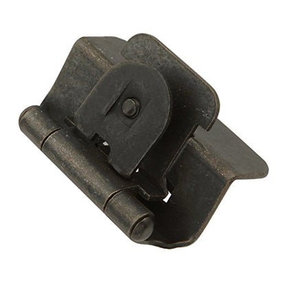 Hickory Hardware P5310-BI Double Demountable Hinge - 170° Opening Face Frame - 1/2 Inch Overlay Self-Closing Feature - Easy Installation Cabinet Screwless Mounting Black Iron Finish 1 Pair - color: Black Iron
