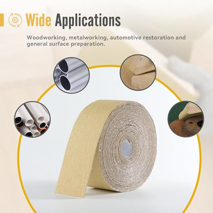 60 Grit Sandpaper Roll 20 Yard x 2-3/4” Wide PSA Longboard Sandpaper with Adhesive Backing Sand Paper for Woodworking,Automotive,Sanding Blocks - style: 60Grit