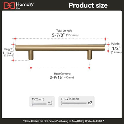 homdiy 20 3.5in Cabinet Handles Champagne Bronze Kitchen Cabinet Pulls Drawer Pulls for Dresser Drawers - color: Champagne Bronze, size: 3-1/2in hole centers