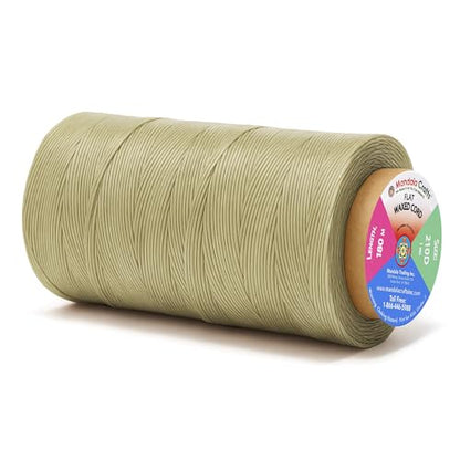 Mandala Crafts 210D 1mm Beige Flat Waxed Thread for Leather Sewing - color: Beige, size: Flat 210D 1mm 197 Yards