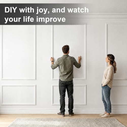 3 Sets Framed Premade Peel and Stick Wall Molding Kit – Pre-Cut Wainscoting Panels Set, Self-Adhesive Installation for Living Room, Bedroom Accent Wall Decor（63 * 39IN-39 * 28IN） - size: 63 * 39IN-39 * 28IN