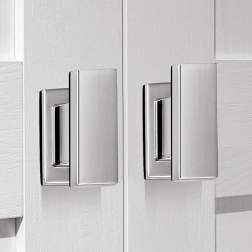 VEHCIL 20 Pack Square Cabinet Knobs Brushed Nickel, Single Hole Silver Kitchen Cabinet Handles Hardware for Cupboard Closet Bathroom Dresser Drawer Knobs, Solid Zinc Alloy - color: Brushed Satin Nickel, size: 1.5 Inch Knob