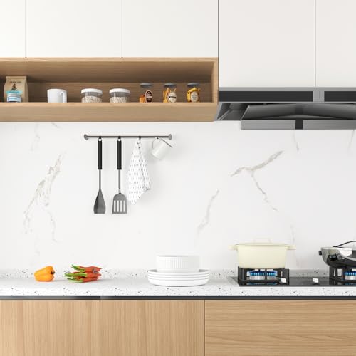 White Marble Contact Paper Matte Marble Wallpaper Peel and Stick Countertops for Bathroom Kitchen Vinyl Countertop Wrap 24"x160" Removable Self Adhesive White Contact Paper for Desk Table - size: 24" x 160"