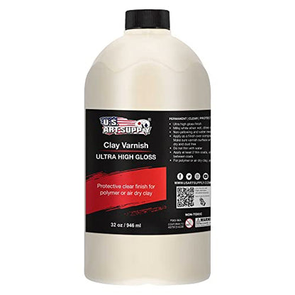 U.S. Art Supply 32oz High Gloss Clear Acrylic Topcoat for Pouring Paint - size: 32-ounces