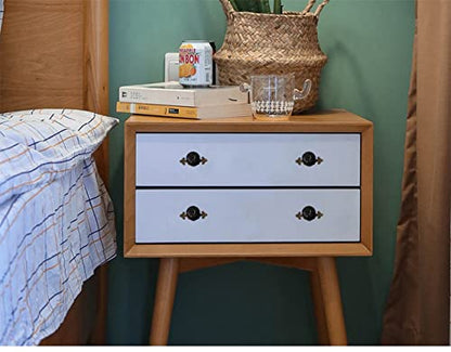 HUAMULAN Ceramic Knobs Cabinet Pulls with Bronze Base Backplate 10 Pack - color: Black Knob + Bronze Base