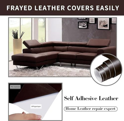 Lifeshoon Leather Repair Patches, Self Adhesive Vinyl for Couches Furniture - color: Coffee, size: 3.5X79 inch