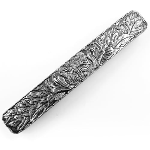 JETLAND Bridged Drawer Cabinet Pulls, 4-Pack Aged Silver 4" Hole Centers, Antique Peony Solid Cast, TG0115OS102 - color: Aged Silver, size: 4 Inch Hole Centers