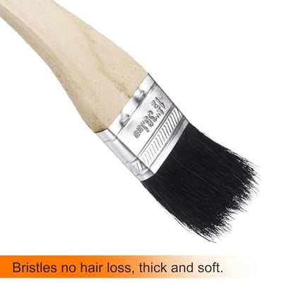uxcell 3pcs Bent Radiator Paint Brush 1.5" Width Curved Wall Paint Soft Bristle Brushes with Long Wood Handle for Painting DIY Wall Treatment - size: 1.5"