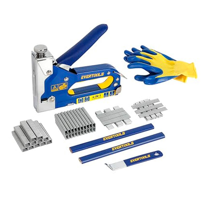 Heavy Duty Manual Staple Gun for Upholstery and Wood, 4-in-1