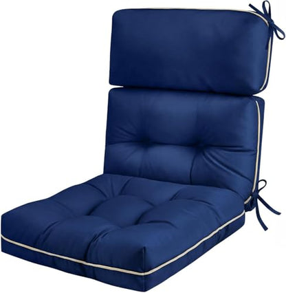 Patio Chair Cushions High Back 44"x22"x4" Thick (Blue) - color: Blue