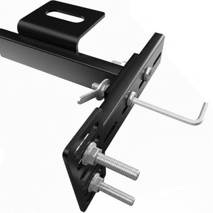 Headboard Brackets for Metal Bed Frame Adjustable Brackets for Headboard with Footboard Extension Kit Fit Twin Full Queen King 2 Pack, Matte Black