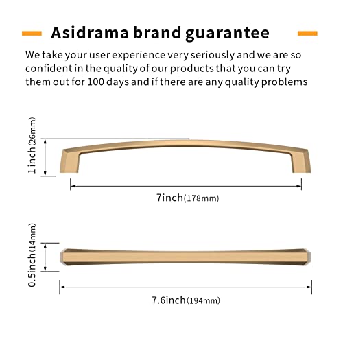 Asidrama 10 Pack 7 inch Champagne Bronze Kitchen Cabinet Handles - color: Champagne Bronze, size: 7" Hole Center(177mm)