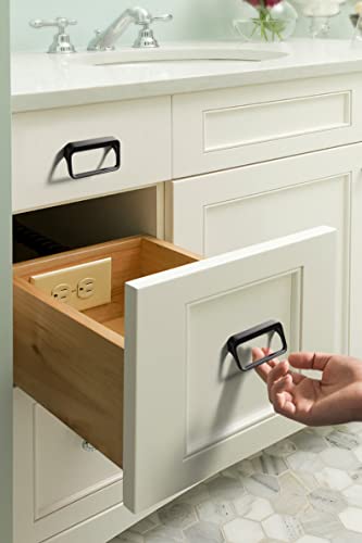 Goo-Ki Matt Black Cabinet Pulls with Hole Center 2.5''(64mm),Modern Zinc Alloy Drawer Pulls for Drawer,Wardrobe,Cupboard,6 Pack - color: Black, size: 2.5'' HOLE CENTERS
