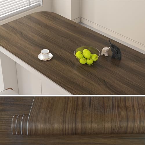 Thick Brown Wood Wallpaper for Desk Oak Wood Contact Paper Vinyl - color: Dark Brown, size: 15.7"W x 118"L