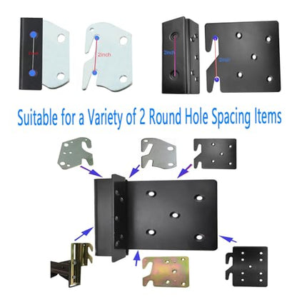 Bed Frame Hardware Bed Post Double Hook Slot Brackets Attachment Hardware, Heavy Duty Bed Frame Brackets for Wooden Bed-Set of 2 (Screws Included) - size: 2 Pieces