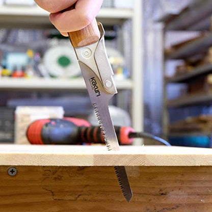 KAKURI Keyhole Saw 4" Coarse Teeth, Premium Oil-Finished Red Oak Handle - color: Japanese Saw (Keyhole 4")