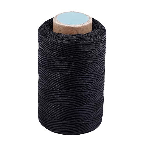 284Yards Leather Sewing Waxed Thread, 0.8mm Waxed Thread for Bookbinding - color: Black