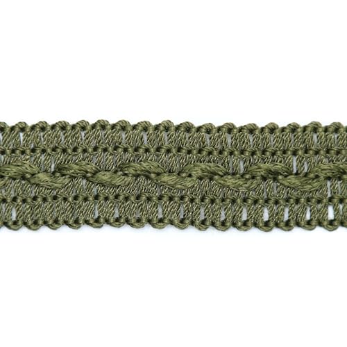 Decorative Braid Trim for Sewing and Upholstery, 3/4 Inch - 5 Yards, Woven Gimp Braid Ribbon Trim for Curtains, Pillows, Costumes, Lampshades, Home Decor and Craft Projects (Olive Green) - color: Olive Green