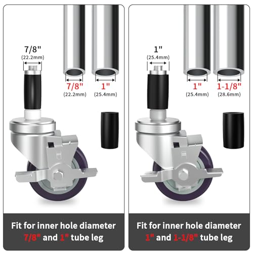 3 Inch Expanding Stem Caster Set of 4 for Stainless Steel Table - style: 3 Inch