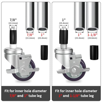 3 Inch Expanding Stem Caster Set of 4 for Stainless Steel Table - style: 3 Inch