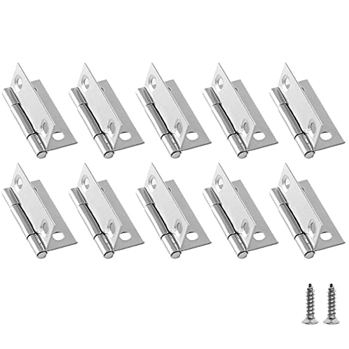 Biaungdo 1.5 Inch Butt Hinge, Stainless Steel Small Hinges, 10 Pack - size: 1.5 Inch