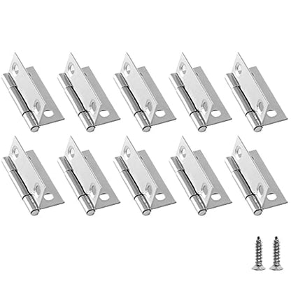 Biaungdo 1.5 Inch Butt Hinge, Stainless Steel Small Hinges, 10 Pack - size: 1.5 Inch