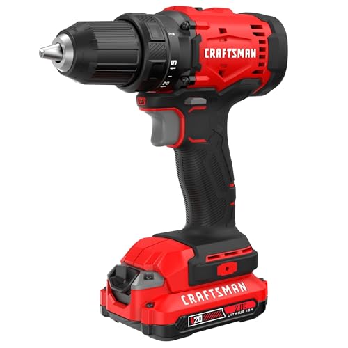 CRAFTSMAN V20 1/2 in Cordless Drill Set With 2.0 Ah Battery, Charger and Double Ended Bit, LED Light, Long Runtime, Ergonomic Power Drill Driver (CMCD702D1) - style: NEW 20V MAX Drill Kit