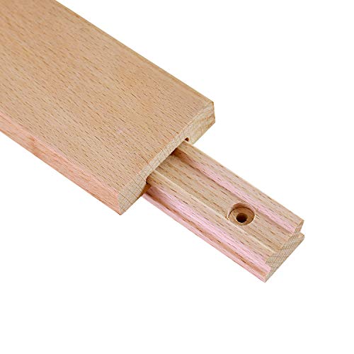 Wax Coated 18-Inch Drawer Slides - Undermount Bottom Mount Wooden Center Guide Track, Replacement Rail for Dresser Cabinet Drawer Repair, Single Pack