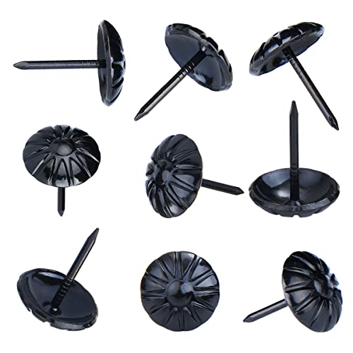Upholstery Tacks for Furniture, 5/8 inch Black Upholstery Nails Decorative Tacks,100PCS Heavy Duty Furniture Tacks for Upholstery, Daisy Sofa Furniture Nails for Wood - color: Black, size: 5/8"x3/4" (16x20mm)