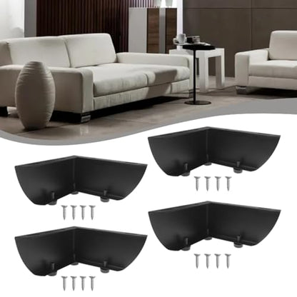 4PCS Black Metal Furniture Feet 2 Inch Heavy Furniture Replacement Feet Modern Furniture Legs with Screws for Cabinets Beds Sofas Dressing Table Legs, etc.