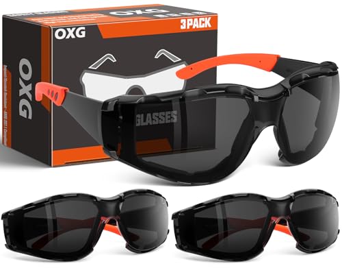 OXG Safety Glasses for Men, ANSI Z87.1 Anti-Fog Impact Resistant Protective Eyewear, Foam Gasket, UV Protection - color: 3-black-orange
