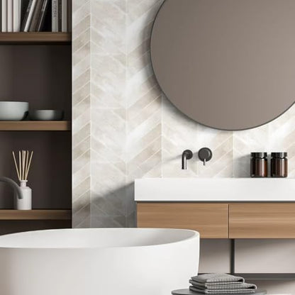 Alwayspon 10 Sheets 9"x11.4" 3D Beige Vinyl Backsplash Tiles, Self-Adhesive Peel and Stick Wall Tile Stickers Stick on Subway Tiles for Kitchen Bathroom Wall - color: Beige