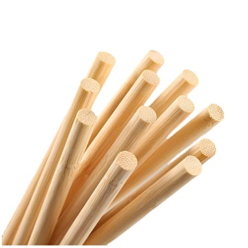 HOPELF 10PCS Dowel Rods Wood Sticks Wooden Dowel Rods - 1/2 x 6 Inch Bamboo Sticks - for Crafts，Hardwood Dowel Rod Assortment，Wooden Rod Sticks Doweling Rods，DIYers. - size: 1/2" x 6"