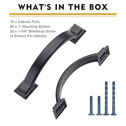 10 Pack 3 inch Cabinet Pulls Matte Black Cabinet Handles Drawer Pulls for Kitchen Cabinet Cupboard - color: Matte Black, size: 3 inch（76mm）, style: 10 Pack