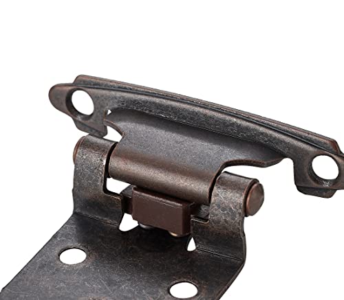 Ravinte Antique Copper Cabinet Hinges, 1/2 Inch Overlay, 30 Pack (15 Pairs) - color: Antique Copper