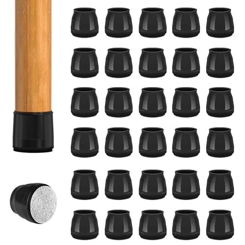 BAIPOK 36Pcs Chair Leg Floor Protectors for Hardwood Floors Anti-Scratch - color: Black-36pcs, size: Universal S (0.90'' -1.20'')