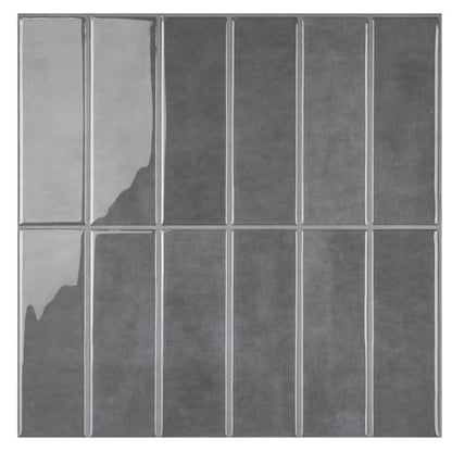 Peel and Stick Tile，New Upgrade Thicker Design Self Adhesive 12" x 12" Large Premium Peel and Stick Backsplash for Kitchen (Grey). - color: Grey