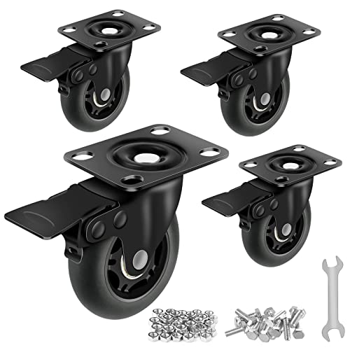 Apllamo 3” Lock Casters Set of 4 Heavy Duty 2000 LBS Total Load