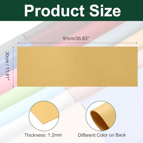 MECCANIXITY Faux Leather Sheets, 12x36 Inch (30x91cm) Smooth Solid PU Leather Fabric Roll for DIY Handmade Craft Sewing Bowing Earrings, Gardenia Yellow/Yellow - color: Gardenia Yellow/Yellow, size: 12x36 Inch