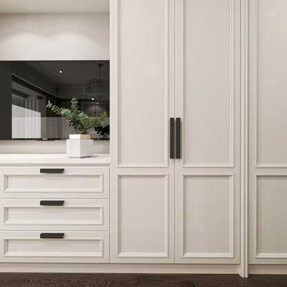 Peaha 10 Pack 6-5/16" Black Cabinet Handles Finger Edge Pulls for Cabinets - color: Black, size: 6-5/16" Hole Center