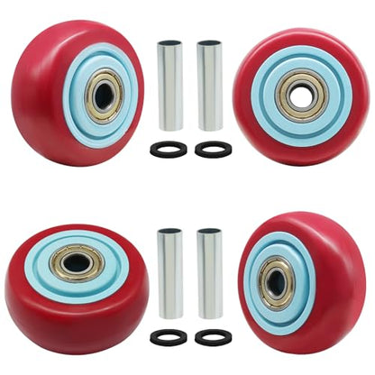 3 Inch Red Heavy Duty Caster Wheels, 4 Pack - style: Red-3Inch