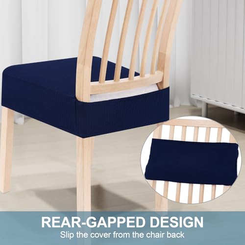 Smiry Stretch Jacquard Seat Covers for Dining Room Chairs Set of 2 - color: Federal Blue, size: Set of 2