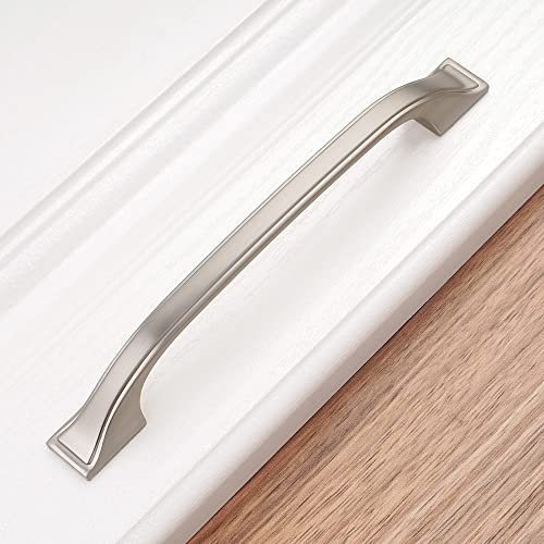 KOOFIZO 10 Pack 5 in Brushed Nickel Cabinet Pulls, Drawer Handles 1958 - color: Brushed Nickel, size: 5" CC