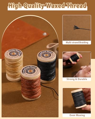 Upholstery Repair Kit, Leather Sewing Kit with Thick Handle Sewing Awl